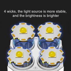 High Power LED Flashlights Camping Torch With 4 Lamp Beads And COB Side Light Rechargeable Portable Hand Lantern 4 Lighting Mode