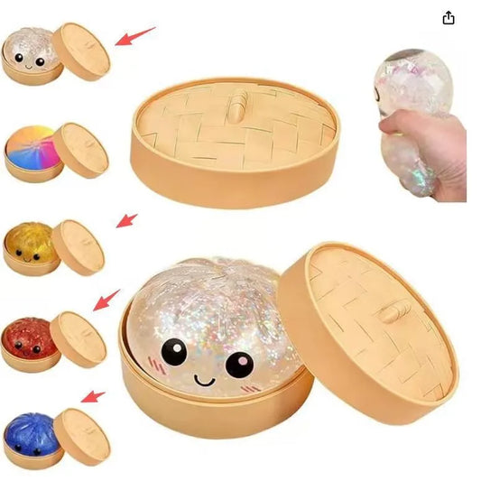 New Glitter Dumpling Glitter Dumpling Squishy with Box Dumplings Sensory Squeeze Toy for Stress Relief