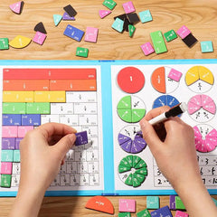Magnetic Fraction Tiles Children Math Montessori Toys Fraction Book Set Arithmetic Teaching Aid Kids Educational Learning Toys