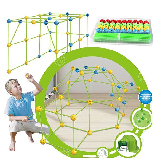 Creative Kids Toy Fort Building Kit Children's DIY 3D Castles Tunnels Tents Games Educational Toys Birthday Gifts