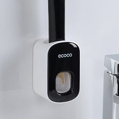 WIKHOSTAR Automatic Toothpaste Dispenser Bathroom Accessories Set Wall Mounted Toothpaste Squeezer Toothpaste Holder Rack