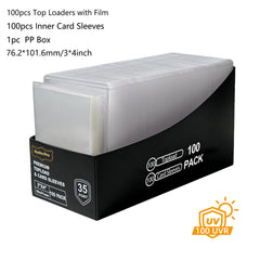25pcs Top Loaders 200pcs Trading Card Sleeves 35pt 3”X 4“ Rigid Sport Card Protector Hard Sleeves Toploader for MTG Yugioh Card