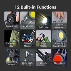 12-in-1 Multifunction Keychain Flashlight