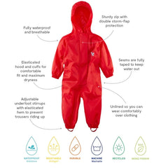 Kids rain suits puddle suits baby one-piece raincoat waterproof breathable outdoor boys rainwear girls overall thin ventilate