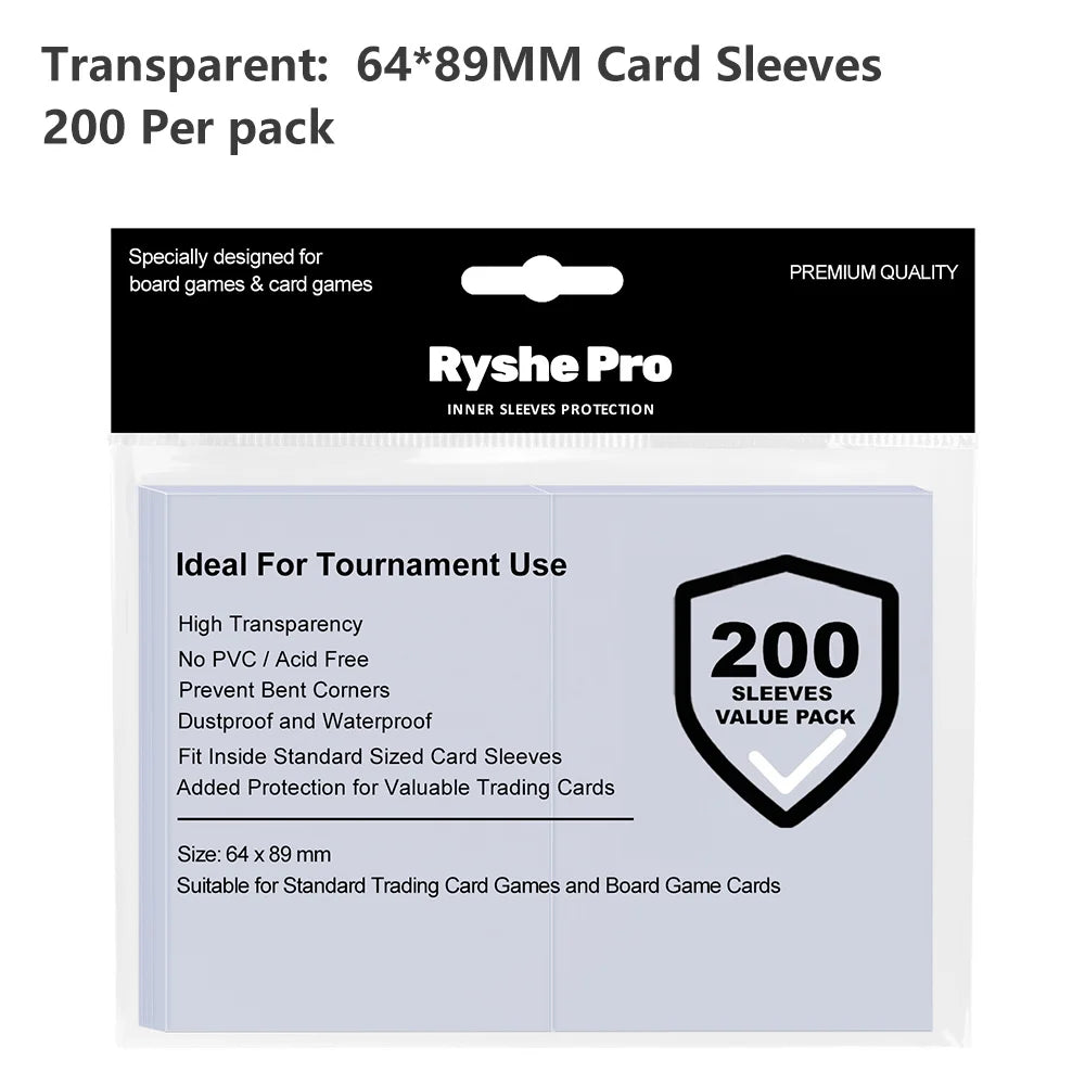 25pcs Top Loaders 200pcs Trading Card Sleeves 35pt 3”X 4“ Rigid Sport Card Protector Hard Sleeves Toploader for MTG Yugioh Card