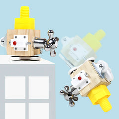 Kids Busy Board Cube Wooden Block Montessori Educational Toys Grasping Ability Training Lock Box Children Early Learning