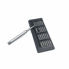 25 in 1 Mini Screwdriver Set Flat Head/Cross Shaped Household Manual Repair Tools for Cell Phone Glasses Computer Tablet Detach