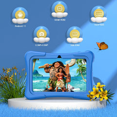 Educational and Play Tablet for Kids 7 Inch Android 11 32 GB WiFi Bluetooth Dual Camera Educational Software Installed with Proof Case, Best GIFT for Kids, B-Day Gift, X-mas Gift
