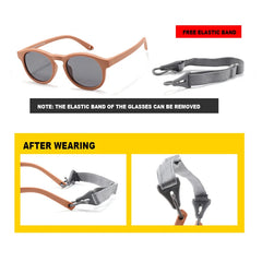 Soft Baby Sunglasses with Adjustable Strap for Toddler Newborn Infant 0-36 Months Summer Polarized Sunglasses 100% UV Protection