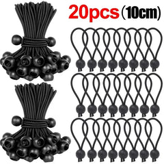 Outdoor Elastic Ball Rope Bungee Cords Portable Tent Fixing Tarpaulin Awning Canopy Heavy Duty Tarp Tie Down for Shelter Cargo