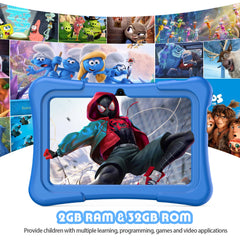 Educational and Play Tablet for Kids 7 Inch Android 11 32 GB WiFi Bluetooth Dual Camera Educational Software Installed with Proof Case, Best GIFT for Kids, B-Day Gift, X-mas Gift