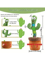 1pc-Dancing Talking Cactus Toys For Baby Boys And Girls, Singing Mimicking Recording Repeating What You Say Sunny Cactus Up Plus