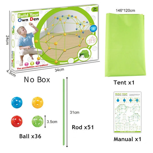 Creative Kids Toy Fort Building Kit Children's DIY 3D Castles Tunnels Tents Games Educational Toys Birthday Gifts