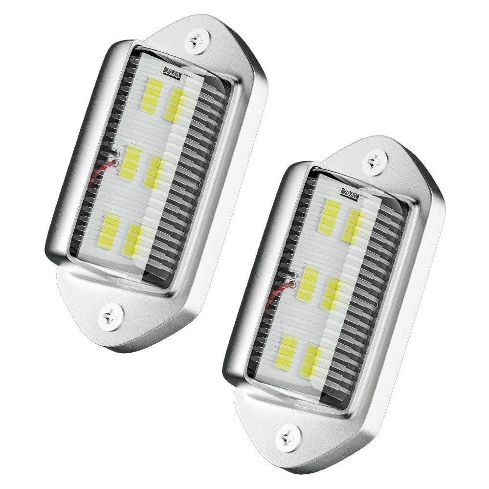2PCS 6 LED Car License Number Plate Light For SUV Truck Trailer Van Tag Step Lamp White Bulbs Car Products License Plate Lights