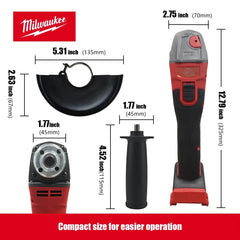 125mm Brushless Angle Grinder Compatible with Milwaukee Battery No-Lock Cutting & Polishing Tool ⭐