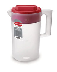 Rubbermaid Simply Pour 1 Gallon Plastic Pitcher, Clear/Red, 2 Pack
