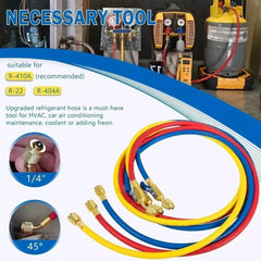 Yellow Jacket 29986 Plus II 1/4" Hose with Compact Ball Valve. 72" (Pack of 3)