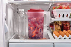 Rubbermaid Simply Pour 1 Gallon Plastic Pitcher, Clear/Red, 2 Pack