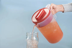 Rubbermaid Simply Pour 1 Gallon Plastic Pitcher, Clear/Red, 2 Pack